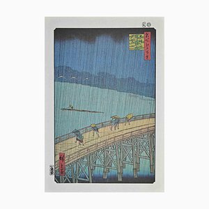 Nach Utagawa Hiroshige, The Rain, Lithographie, Mitte 20. Jh