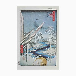After Utagawa Hiroshige, Winter Snow, Lithographie, milieu du 20ème siècle