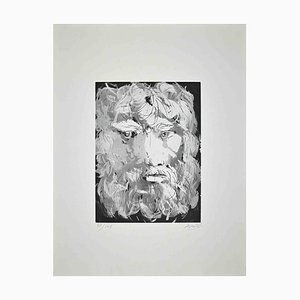 Giacomo Manzú, Portrait of King Oedipus, Original Etching, 1970