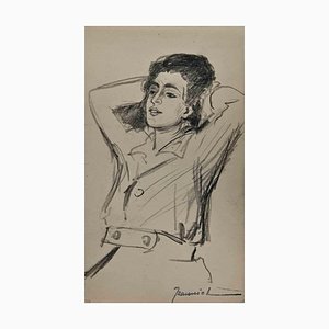 Pierre Georges Jeanniot, The Young Girl, Original Drawing, Early 20th-Century