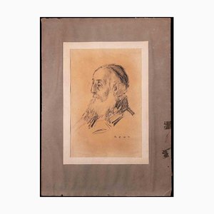 Bencjon Rabinowicz, Portrait of an Old Man, Original Drawing, 1950s
