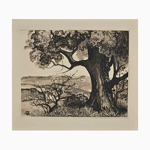 Georges-Henri Tribout, The Tree, Original Etching, Early 20th-Century