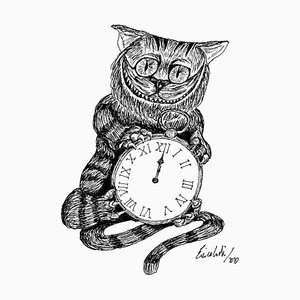 Enrico Josef Cucchi, The Cheshire Cat, Original Zeichnung, 2020