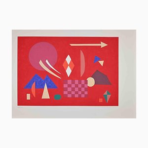 Otto Hofman, Composition Rouge, Sérigraphie Originale, 1989