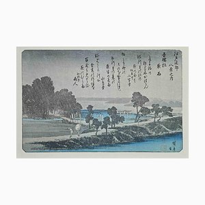 Nach Utagawa Hiroshige, Scenic Spots in Suburban, Lithographie, Mitte des 20. Jahrhunderts