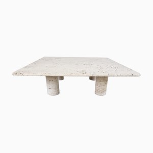 Travertine Coffee Table by Angelo Mangiarotti for Up & Up, Italy