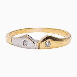 18K Vintage 2-Tone Gold Ring, 1970s