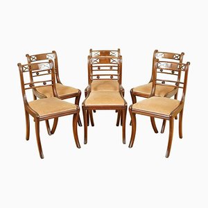 Regency Mahogany Dining Chairs, Set of 6