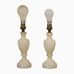 Vintage Onyx and Marble Lamps, Set of 2