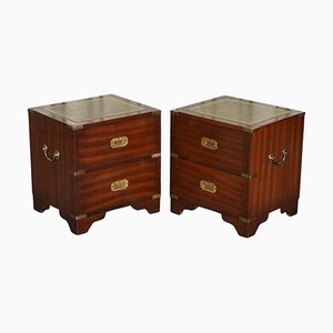 Military Campaign Bedside Chest of Drawers Kennedy from Harrods, Set of 2