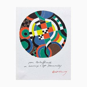 Sonia Delaunay, Geometric Abstraction, rosso, verde, blu, giallo, 1979