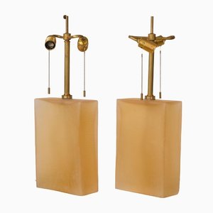 Modernist Glass Table Lamps, Set of 2