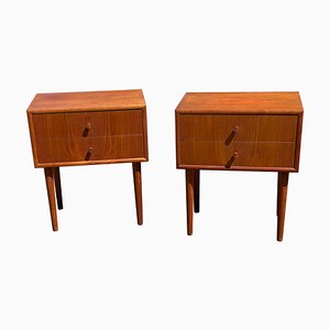 Dänische Nachttische aus Teak, 1960er, 2er Set