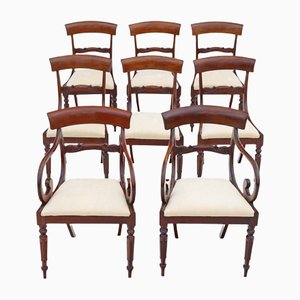 Antique Regency William IV Dining Chairs in Mahogany, 1830, Set of 8