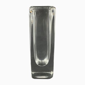 Scandinavian Clear Sommerso Glass Vase by Nils Landberg for Orrefors, 1960s