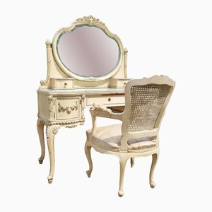 Antique Dressing Table with Chair, 1920s, Set of 2