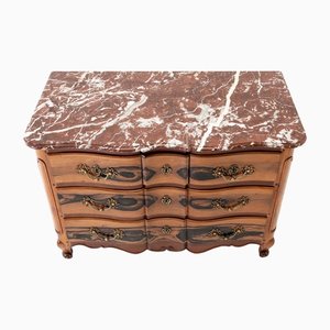 18th Century French Guaiac Wood and Walnut Commode