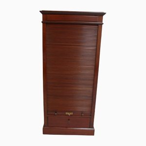 Antique Filing Cabinet in Mahogany with Roller Shutter