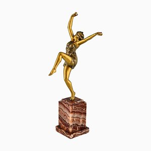 Guiraud Rivière, Art Deco Sculpture of a Dancer Bacchanale, Bronze
