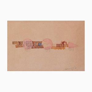 Collage in stile Bauhaus, 1968, tecnica mista su carta