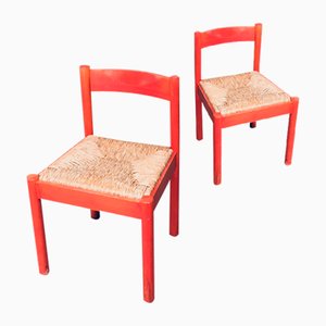 Modern Italian Carimate Dining Chairs by Vico Magistretti for Cassina, Italy 1960s, Set of 2