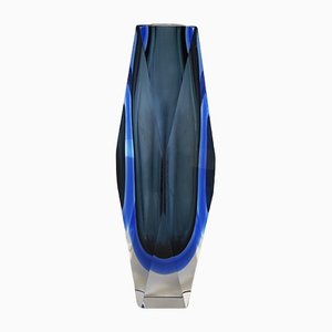 Blaue Vase von Flavio Poli für Seguso, Italien, 1960er