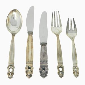 Acorn Cutlery in Sterling Silver by Johan Rohde for Georg Jensen, Set of 5