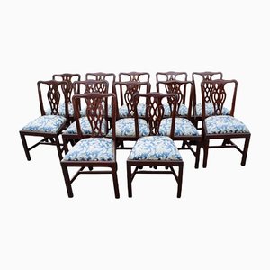 Mahogany Dining Chairs with Pop Out Seats, 1920s, Set of 12