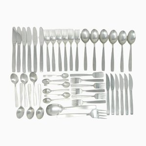 Cutlery in Stainless Steel for Six People by Helmut Alder for Amboss Austria, Set of 44