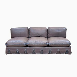 Large 3-Seater Leather Sofa, 1970s