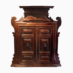 Wall Portal in Solid Chestnut with Carved and Shaped Counters