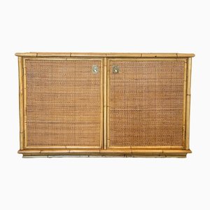 Vintage Sideboard aus Korbgeflecht & Bambus von Dal Vera, 1970er