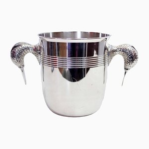Art Deco Silver Metal Ice Bucket, 1950s