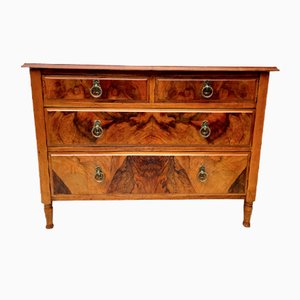 Antique Walnut & Brass Chest of Drawers, 1920s
