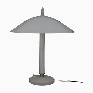 Lámpara de mesa Mid-Century blanca, años 50