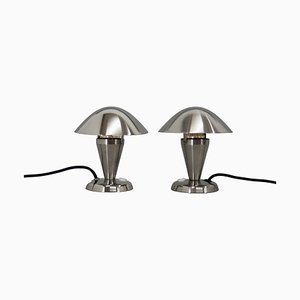 Bauhaus Silver Table Lamps, 1930s, Set of 2