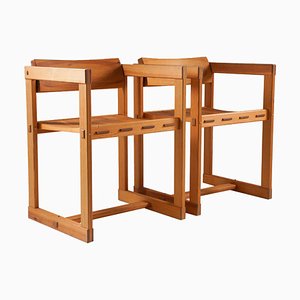 Set of Scandinavian Dining Chairs in Pine, Model Trybo by Edvin Helseth, 1960s