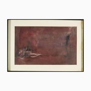 Mario Francesconi, Peinture Abstraite, Milieu du 20e siècle, Huile sur Toile, Encadrée