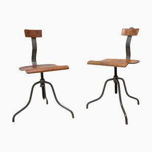 Industrial Adjustable Desk Chairs, 1960s, Set of 2