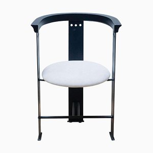 Chair Lacquered Iron and Fabric by Alfredo Arribas