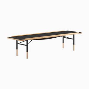 Banco de mesa de madera y latón de Finn Juhl para Design M