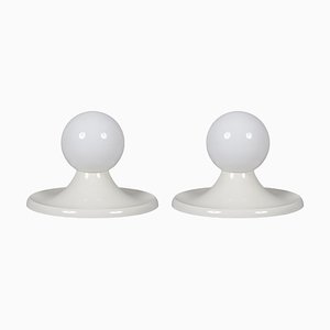 Mid-Century Italian Metal Light Ball Sconce by Achille Castiglioni for Flos, 1960s, Set of 2
