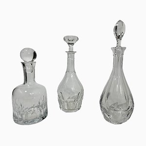 French Crystal Decanters, 1970s, Set of 3