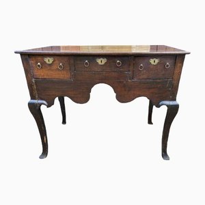 Antique English Lowboy Hall Table in Oak, 1760