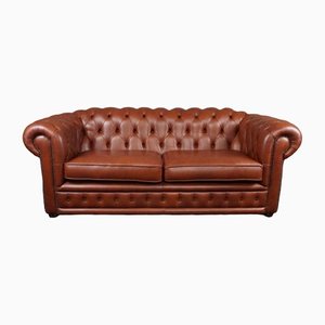 Chesterfield Zwei-Sitzer Sofa aus Leder