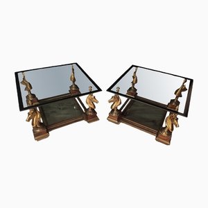 Bouts De Canapé Coffee Table from Maison Charles, 1970s, Set of 2