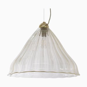 Large Vintage Freehand Murano Glass Suspension Lamp