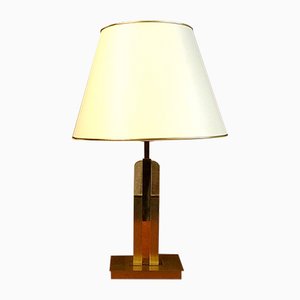 Lámpara de mesa francesa de latón, años 60