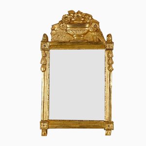 Espejo de madera dorada de principios del siglo XX al estilo de Luis XVI