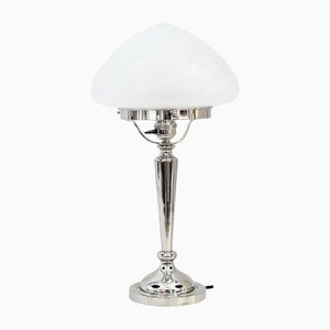 Vernickelte österreichische Art Deco Tischlampe, 1920er